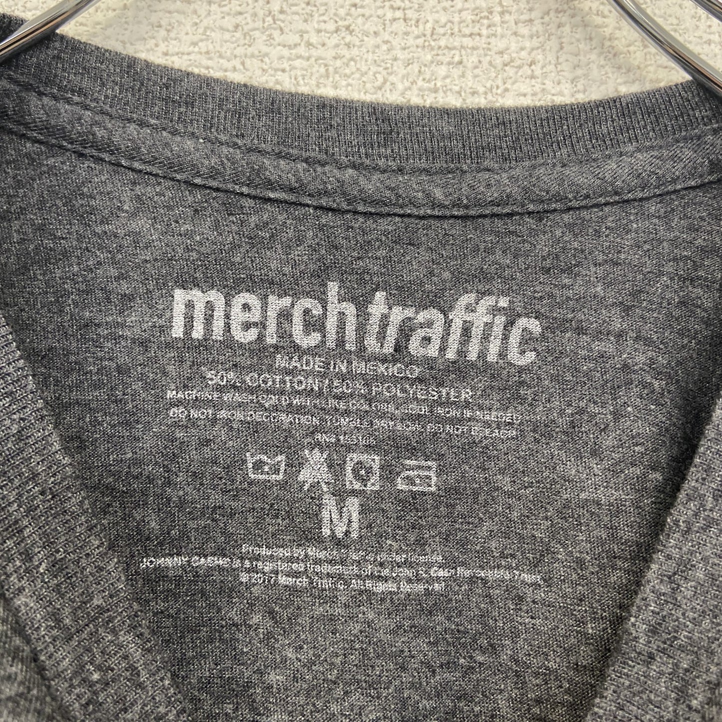 古着 used Johnny cash ジョニーキャッシュ 半袖バンドプリントtシャツ グレー クルーネック メキシコ製 Mサイズ