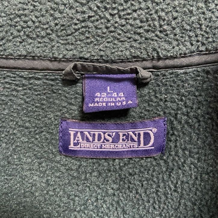 ~90s LANDSEND ランズエンド ハーフジップフリースジャケット ヴィンテージ 緑 グリーン Lサイズ