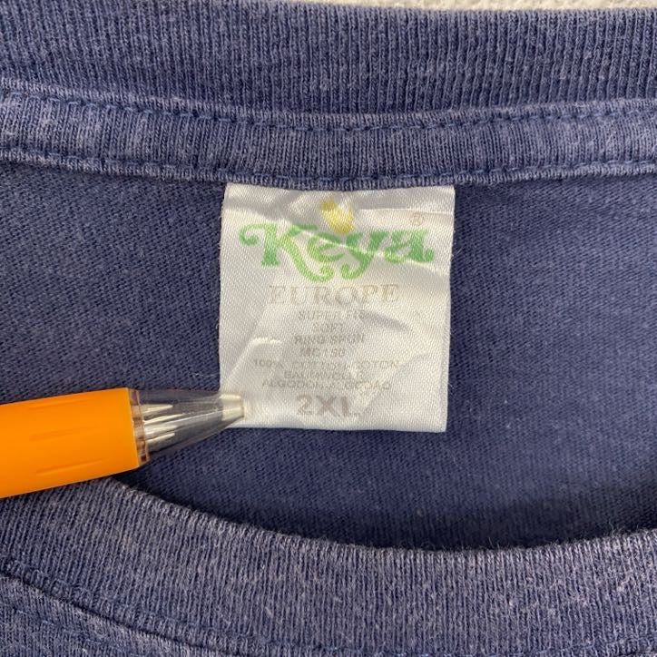 古着 used GILDAN ギルダン 半袖プリントTシャツ レトロデザイン クルーネック イギリス 国旗 ネイビー XXLサイズ