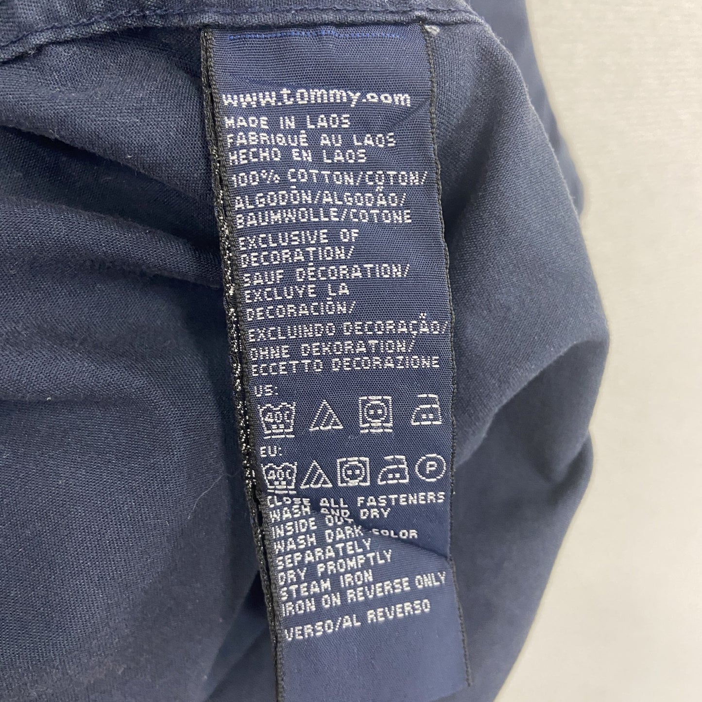 TOMMY HILFIGER トミーヒルフィガー 長袖ボタンダウンシャツ 紺 ネイビー 2XLサイズ