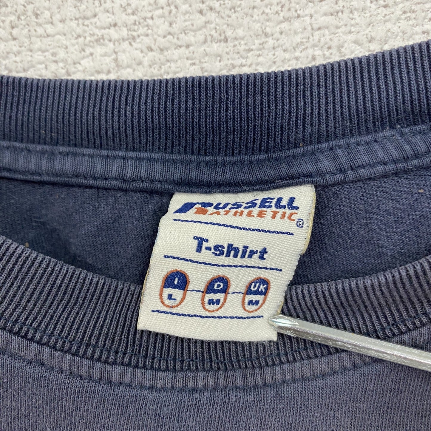 RUSSELL ATHLETIC 半袖プリントTシャツ 紺 ネイビー Mサイズ