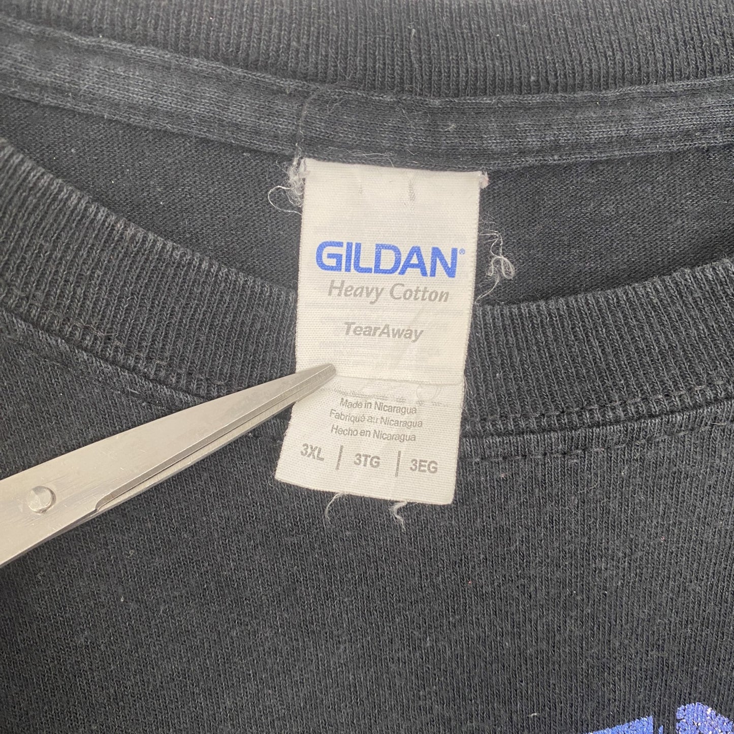 古着 used GILDAN ギルダン 半袖プリントTシャツ ドリル 工具 レトロ クルーネック 黒 ブラック XXXLサイズ