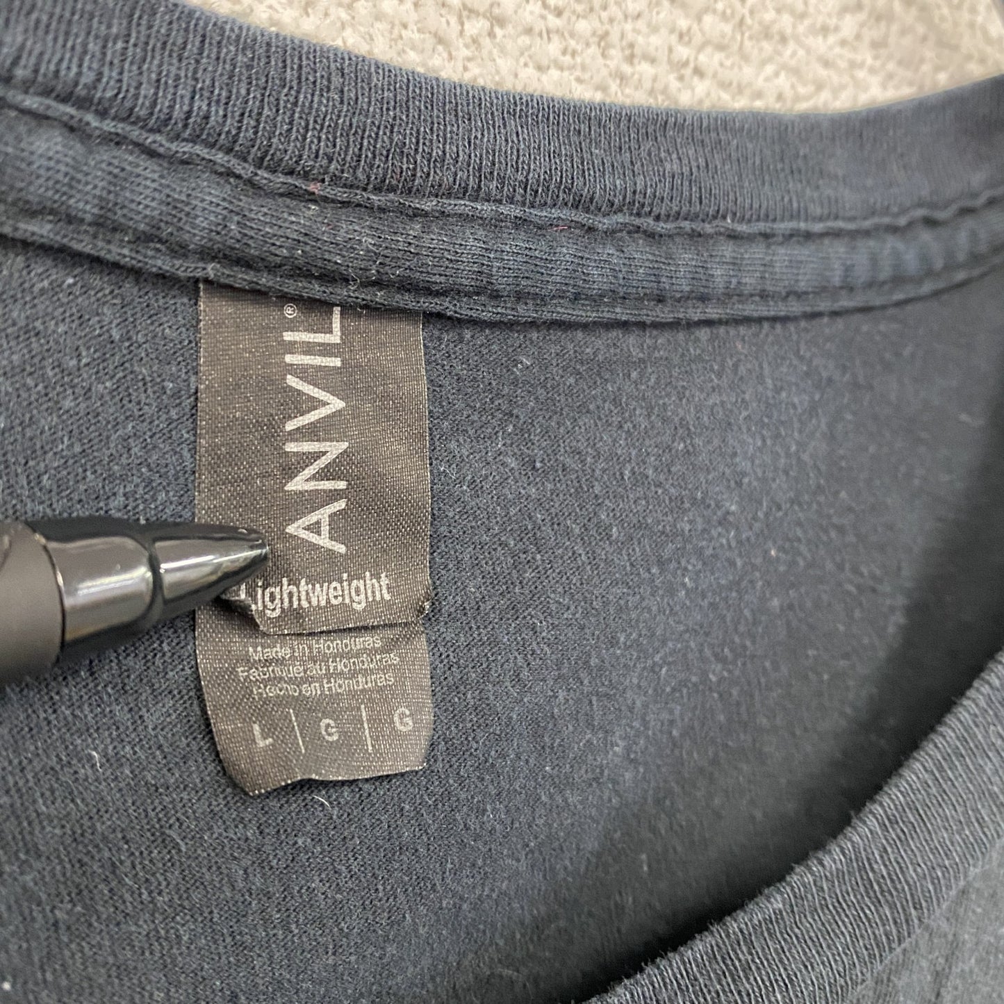 ANVIL アンヴィル 半袖プリントTシャツ 年齢T ルート 4連プリント 黒 ブラック Lサイズ