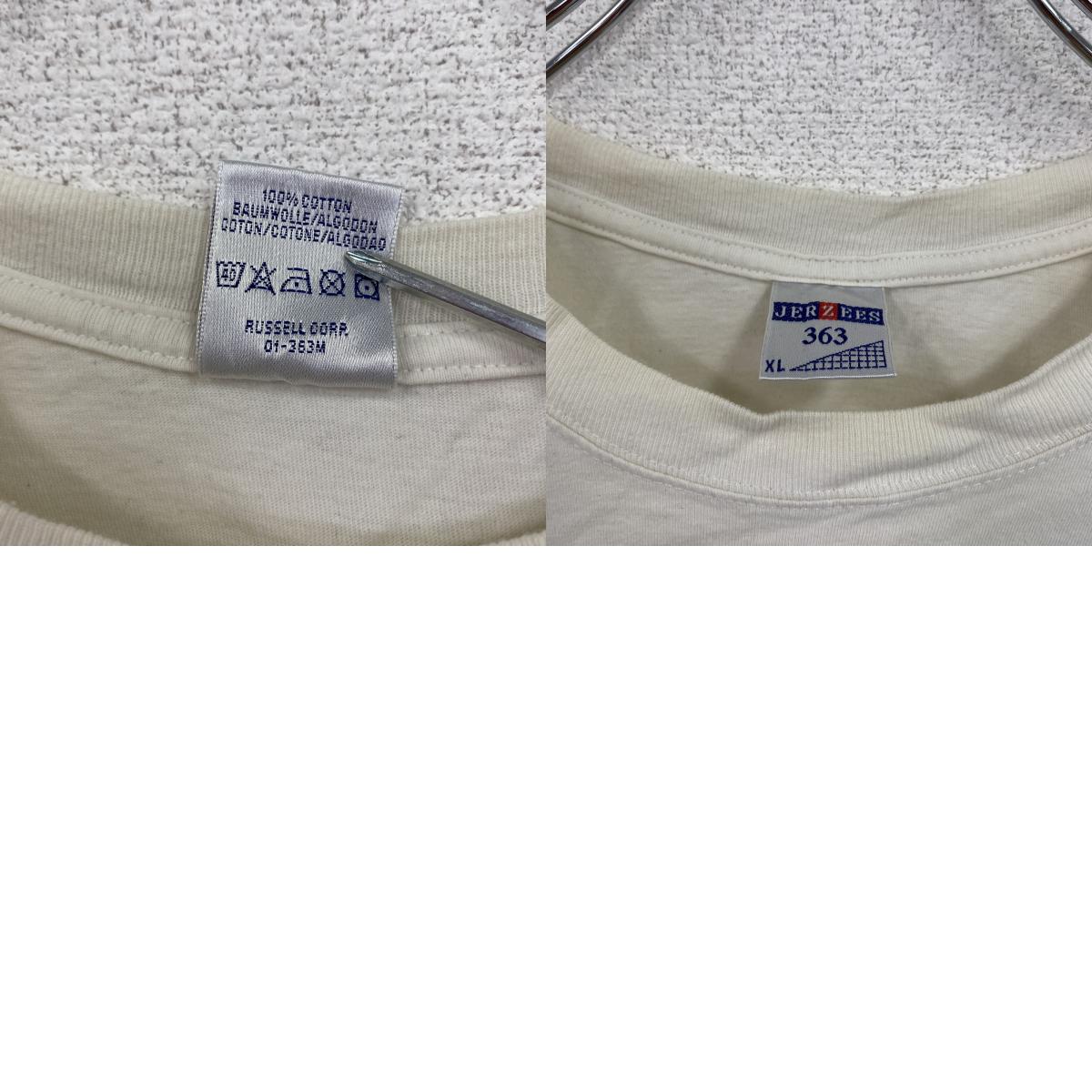 JERZEES ジャージーズ 半袖プリントTシャツ オフホワイト XLサイズ