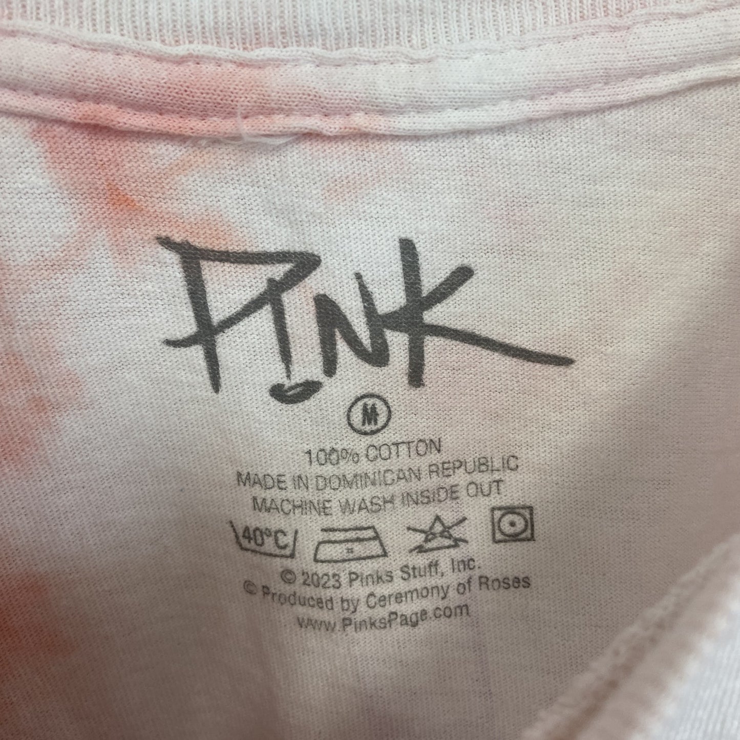 古着 used P!NK ピンク 半袖アーティストプリントTシャツ ツアーT タイダイ柄 海外限定 クルーネック Mサイズ