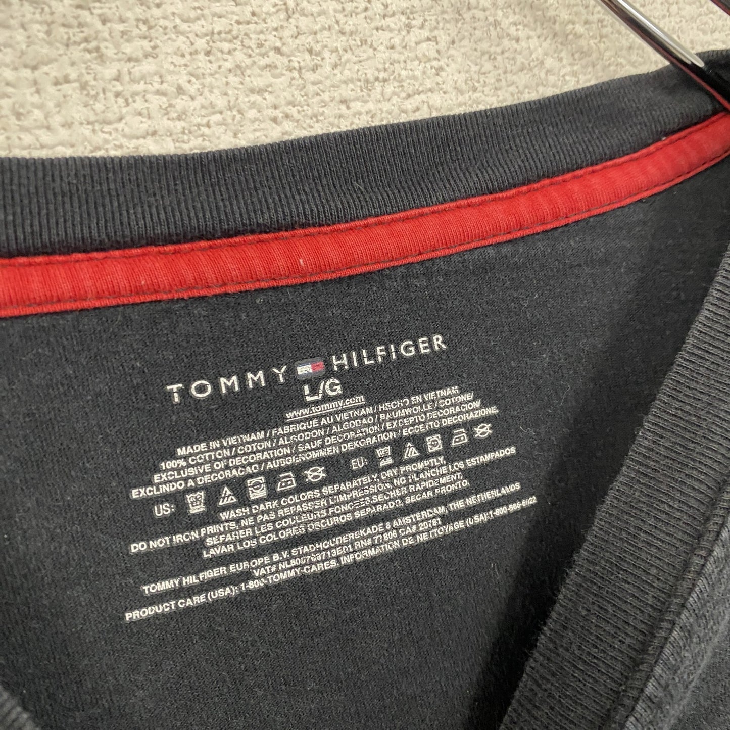 TOMMY HILFIGER トミーヒルフィガー 半袖Tシャツ 黒 ブラック Lサイズ