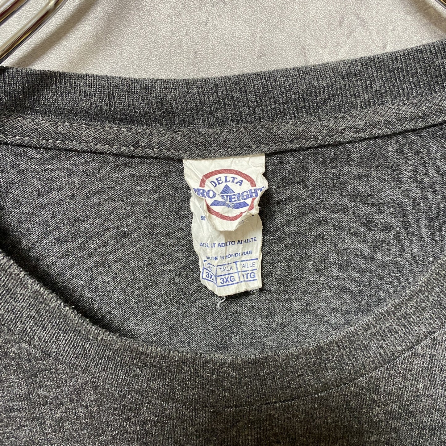 古着 used 半袖クルーネックプリントTシャツ チャコール レトロデザイン ビッグシルエット オーバーサイズ 3XLサイズ