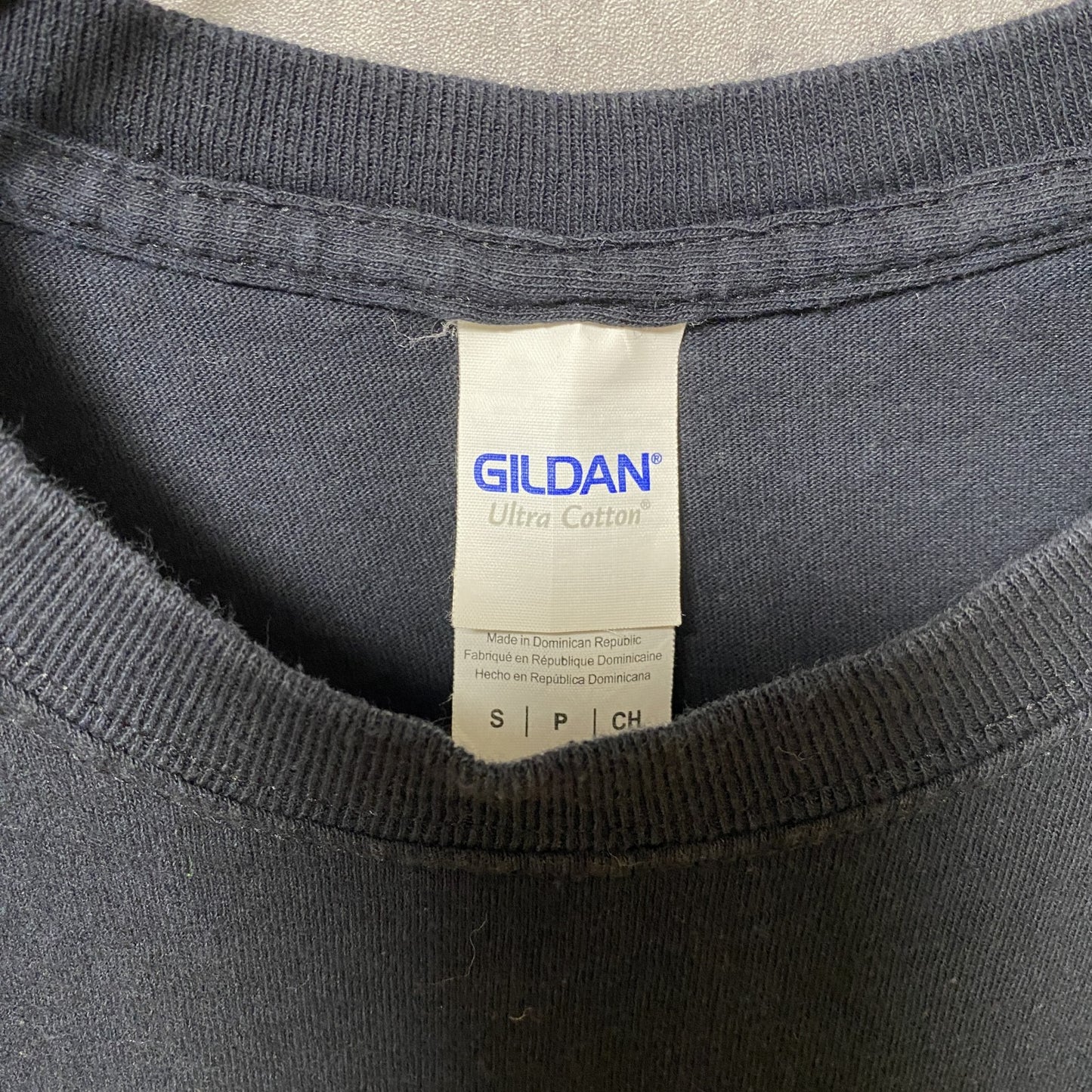 GILDAN ギルダン 半袖プリントTシャツ 企業ロゴ レーシングカー 両面プリント クルーネック 黒 ブラック Sサイズ