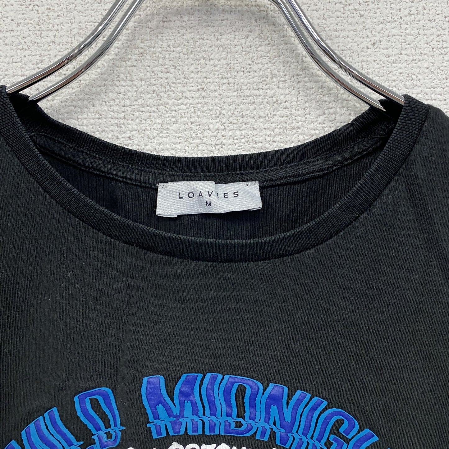 LOAVIES ロヴィース 半袖プリントTシャツ Panthers アーチプリント 黒 ブラック Mサイズ