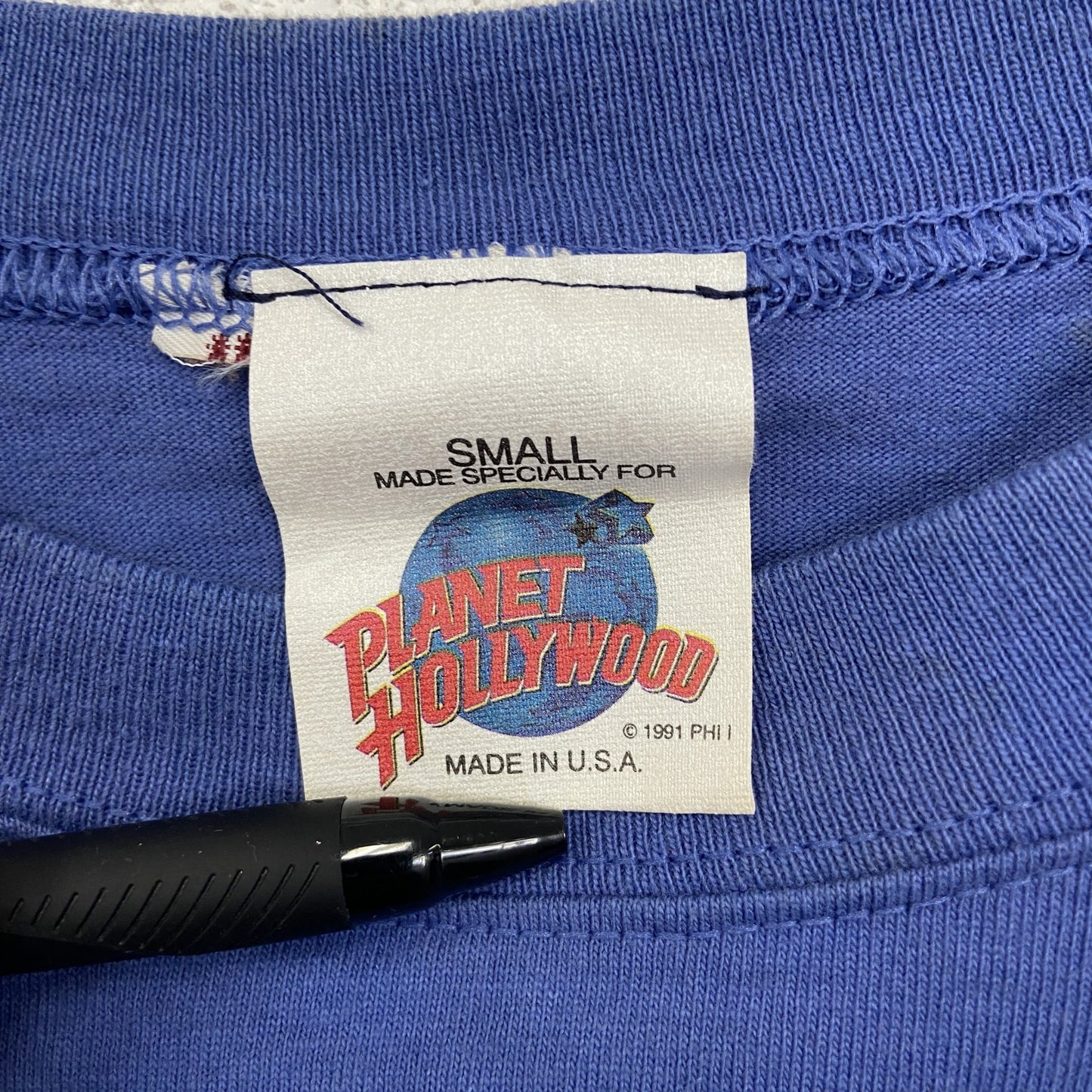 古着 used PLANET HOLLYWOOD 半袖プリントTシャツ NASHVILLE カジュアル クルーネック 青 Sサイズ