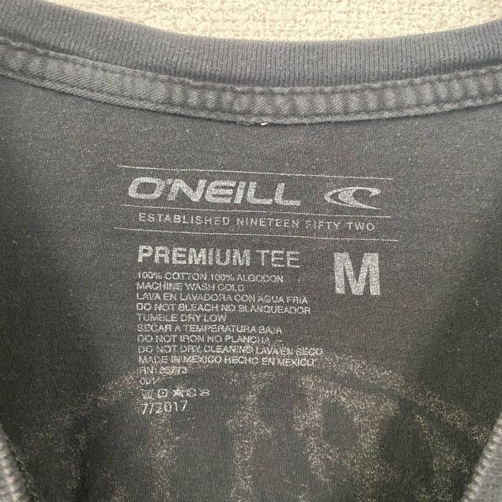 古着 used O’NEILL 半袖クルーネックデザインTシャツ バックプリント 黒 ブラック 春夏服 Mサイズ