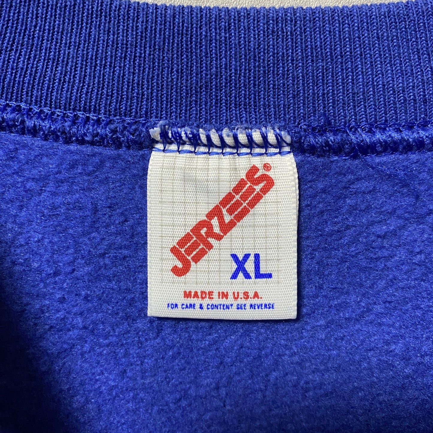 古着 used 80s USA製 JERZEES ジャージーズ 長袖ラグラン袖スウェット トレーナー ヴィンテージ 青 XLサイズ