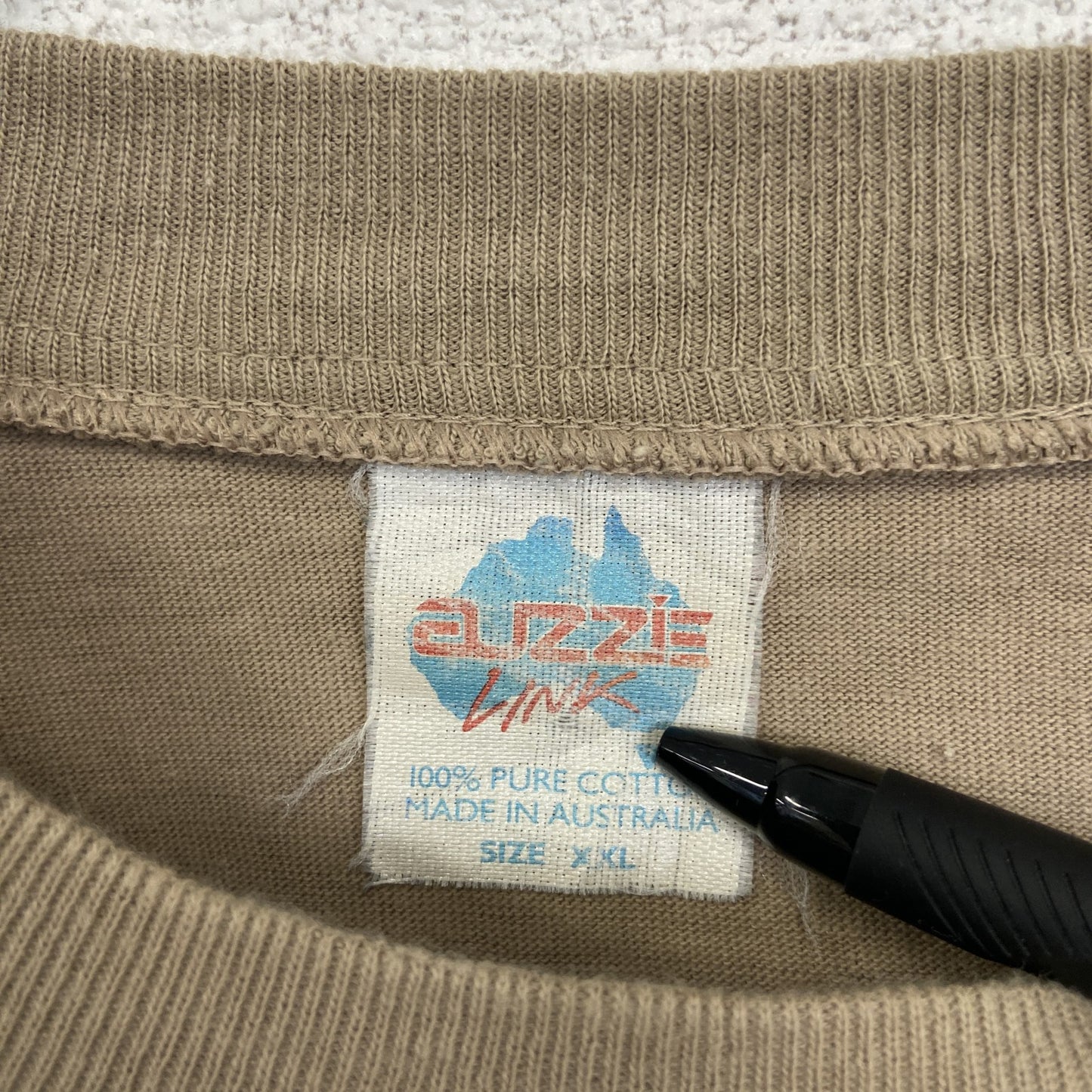 90s auzzie 半袖プリントTシャツ ヴィンテージ シングルステッチ 茶色 XXLサイズ