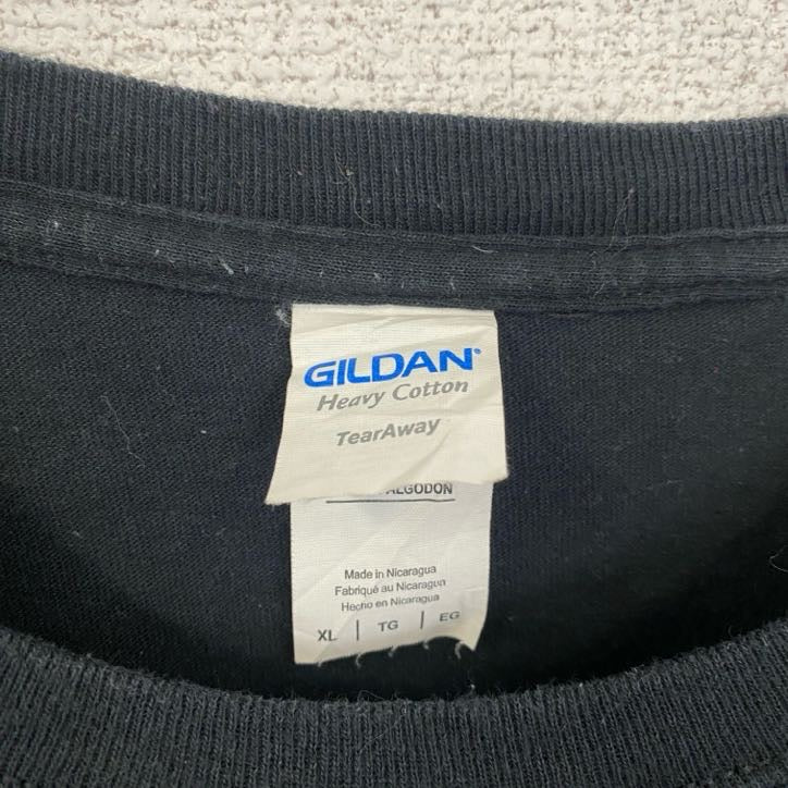 古着 used GILDAN ギルダン 半袖デザインプリントTシャツ バレーボール PINK OUT Tiger 黒 XLサイズ