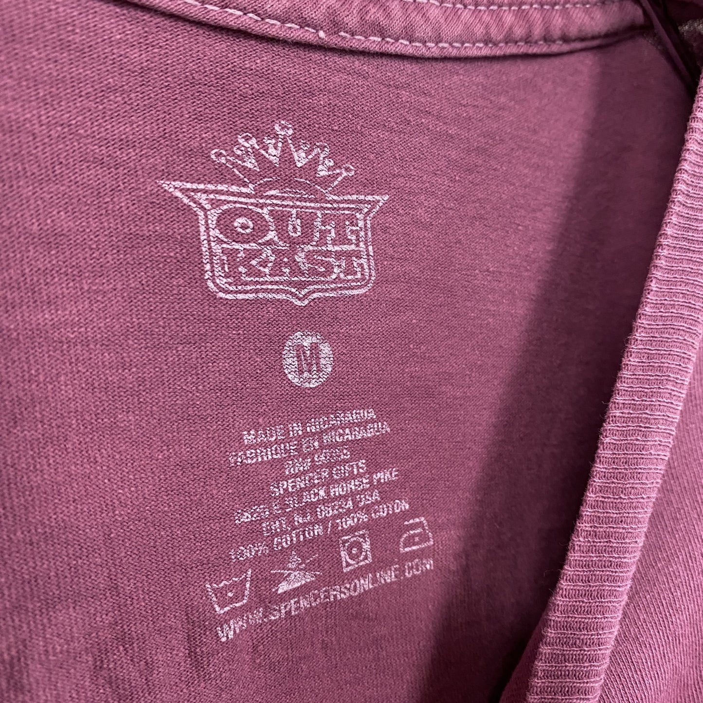 OUT KAST アウトキャスト 半袖プリントTシャツ ラップT 両面プリント 紫 パープル Mサイズ