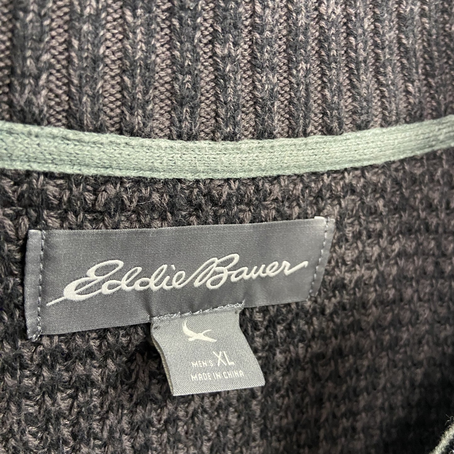 Eddie Bauer エディーバウアー ハーフジップニットセーター 焦げ茶 ダークブラウン XLサイズ