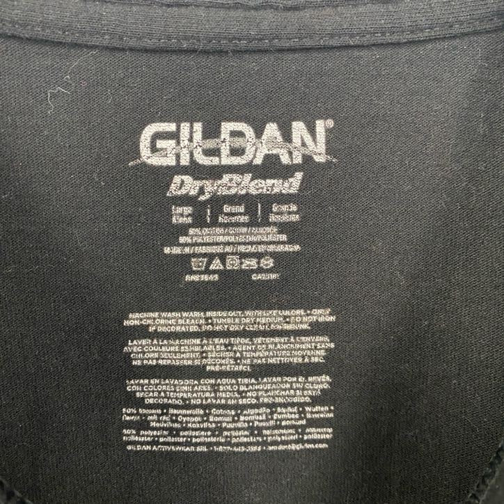 古着 used GILDAN ギルダン 半袖アニマルデザインTシャツ トラ Tiger 動物 ラインストーン 黒 Lサイズ