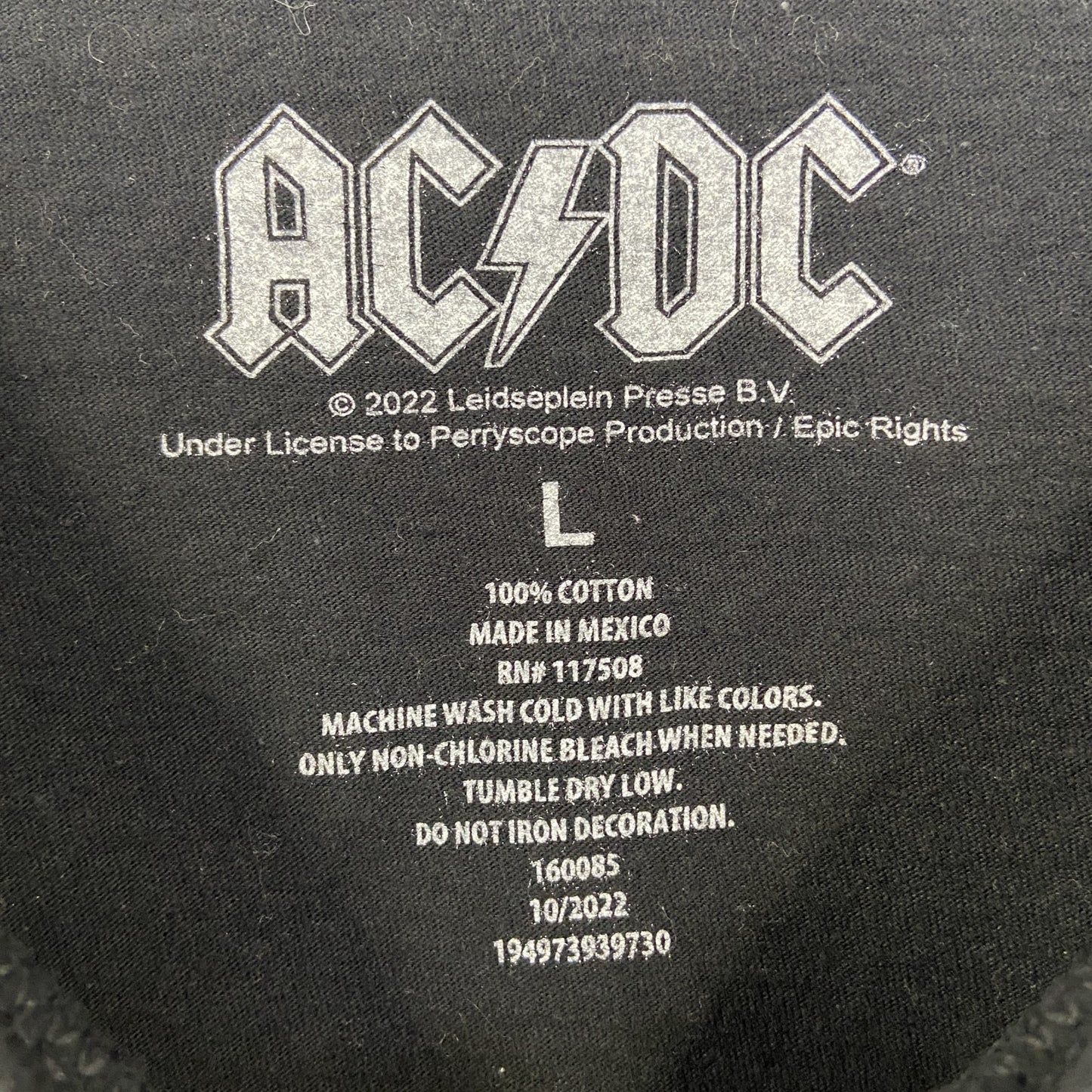古着 used AC/DC エーシー ディーシー 半袖バンドプリントTシャツ 黒 カジュアル ロゴT クルーネック Lサイズ