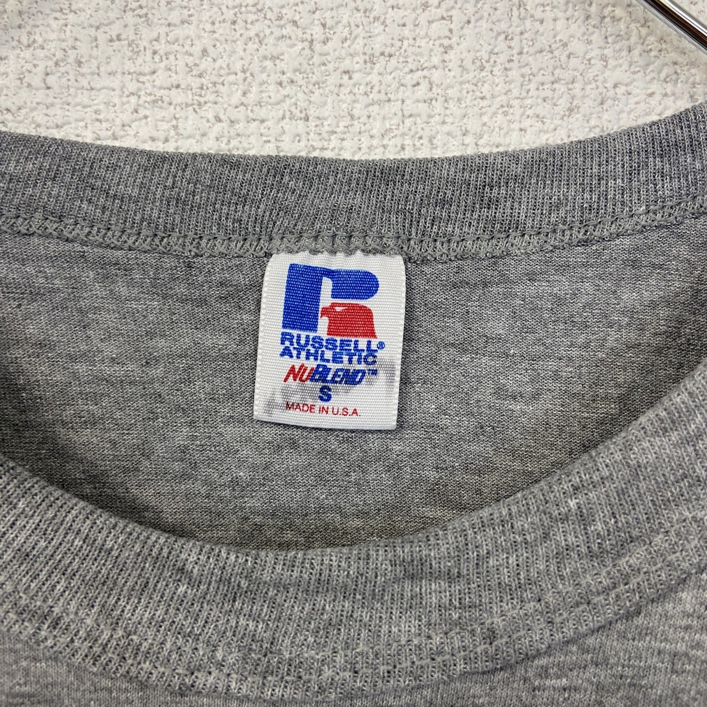 古着 used RUSSELL ATHLETIC 半袖プリントTシャツ グレー シングルステッチ 90s US製 XLサイズ