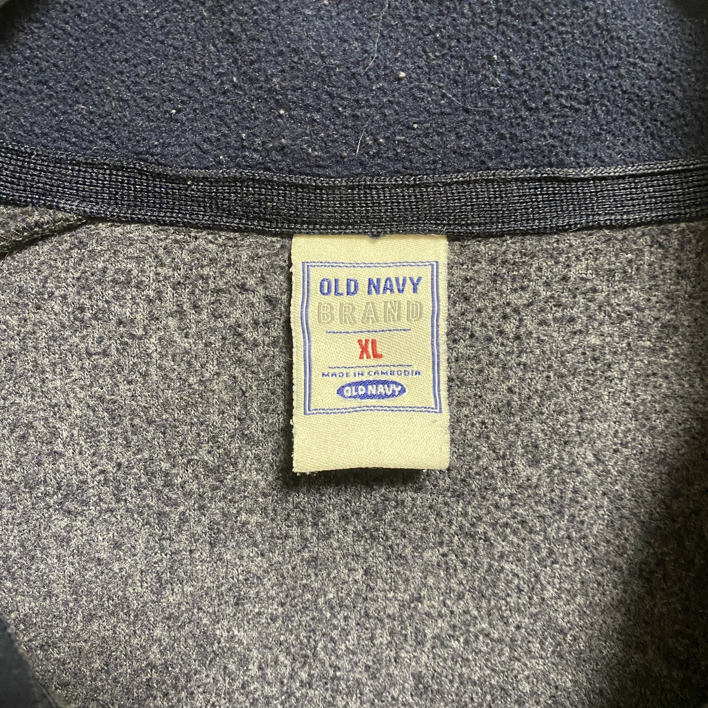 古着 used 90s 00s OLD NAVY オールドネイビー 長袖ハーフジップフリースジャケット グレー レトロ XLサイズ