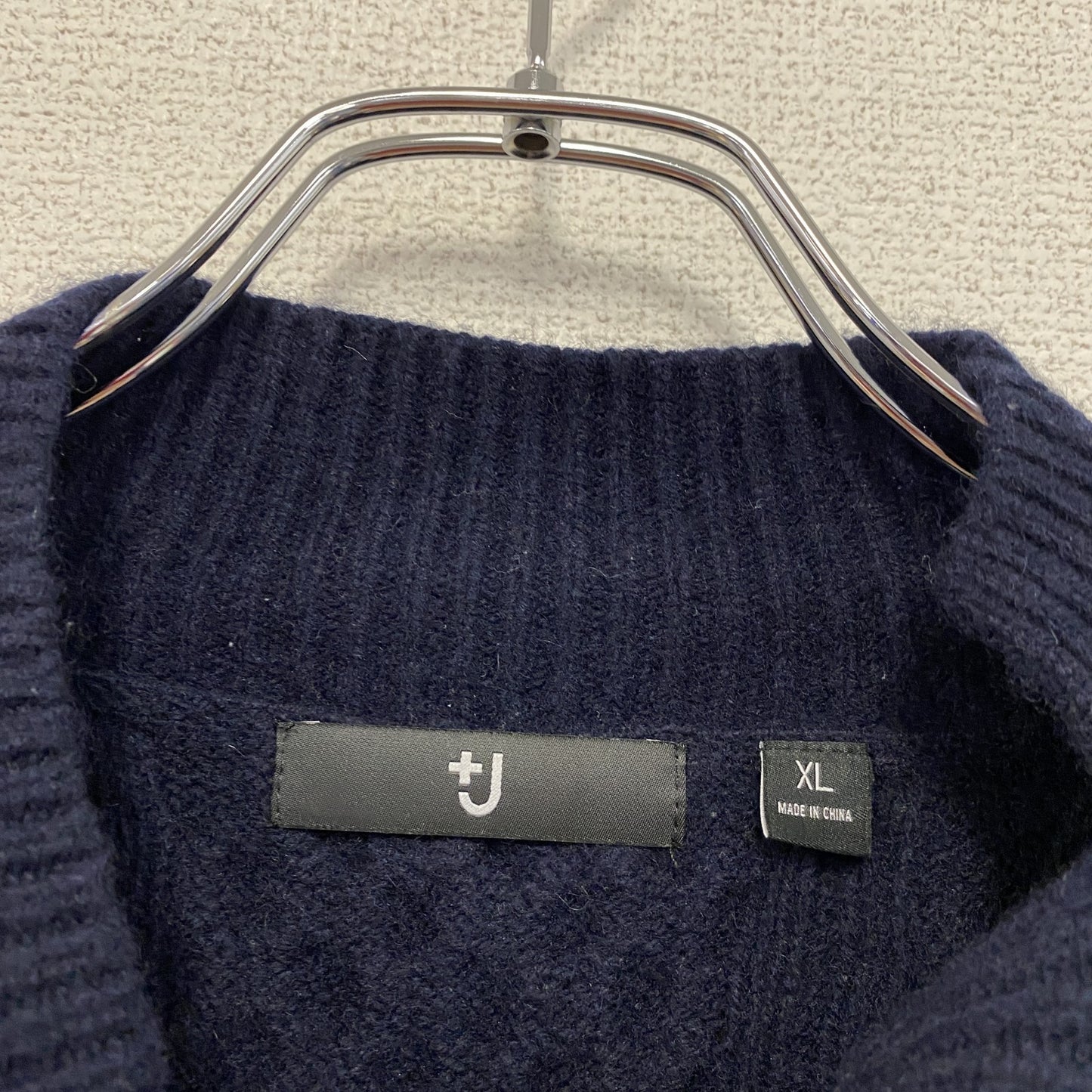 UNIQLO ユニクロ +J プレミアムラムケーブルハイネックセーター 紺 ネイビー XLサイズ