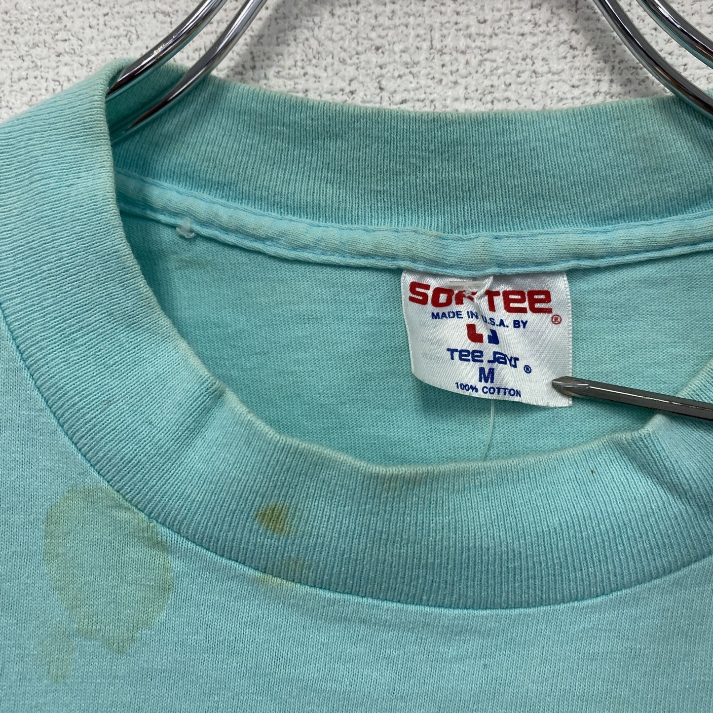 TEE JAYS softee 半袖プリントTシャツ シングルステッチ 水色 ライトブルー Mサイズ