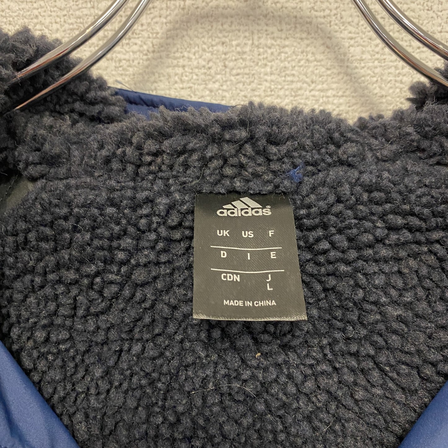 adidas アディダス ベンチコート 中綿入り 青 ブルー Lサイズ