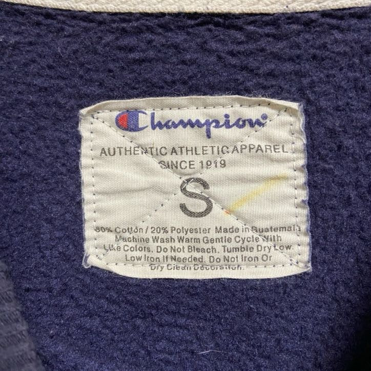 古着 used Champion チャンピオン 長袖クルーネック無地スウェット トレーナー ノームコア ネイビー Sサイズ