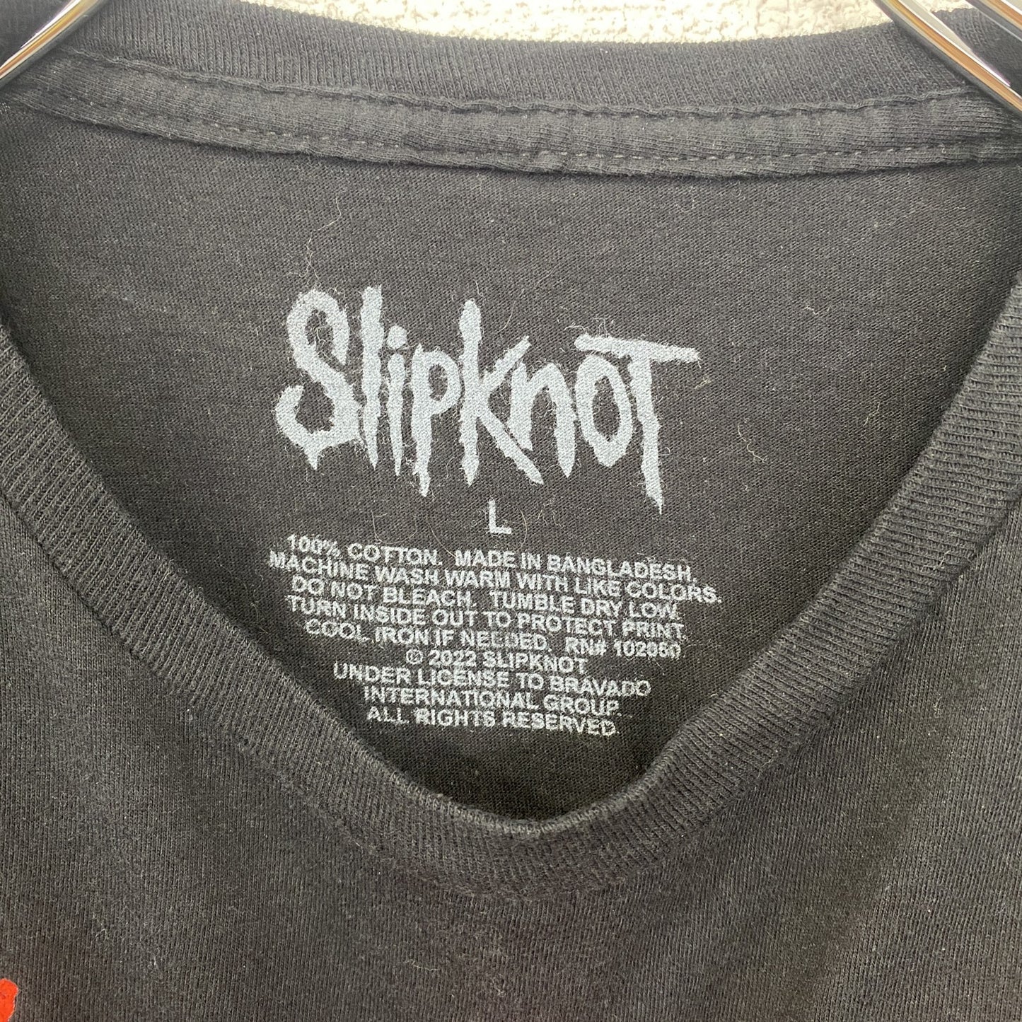 古着 used 半袖バンドプリントTシャツ スリップノット ヘヴィメタル 音楽 黒 ブラック クルーネック Lサイズ