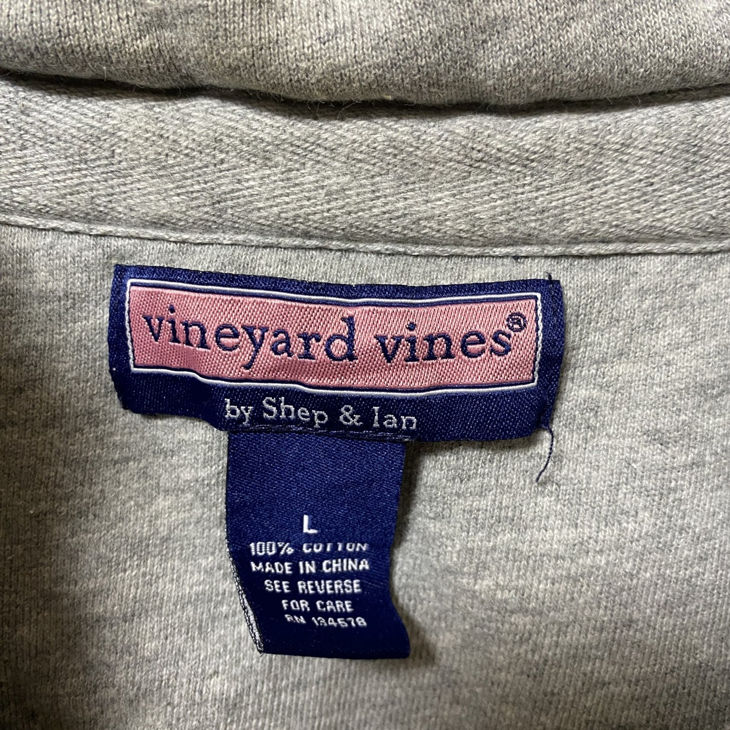 古着 used vineyard vines ヴィ二ヤードヴァインズ 長袖ハーフジップスウェット トレーナー ロゴタグ Lサイズ