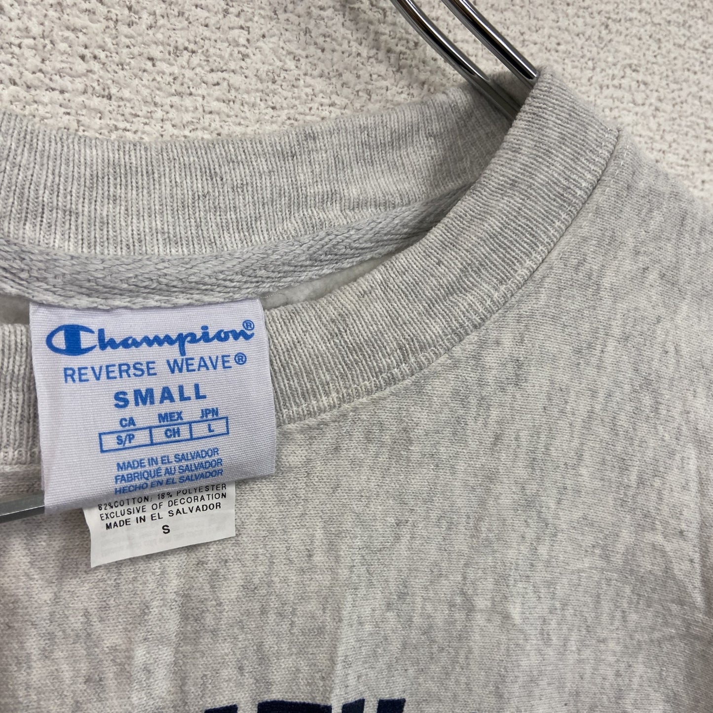 Champion チャンピオン スウェット/トレーナー 3連プリント カレッジロゴ 霜降りグレー Lサイズ