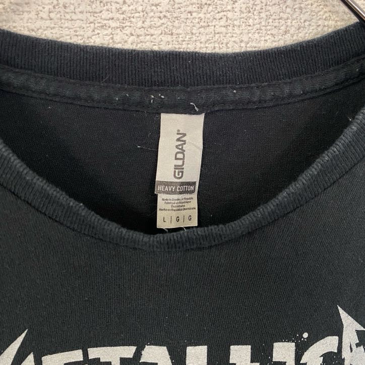 古着 used GILDAN METALLICA メタリカ 半袖バンドTシャツ 黒 ブラック フロントプリント Lサイズ