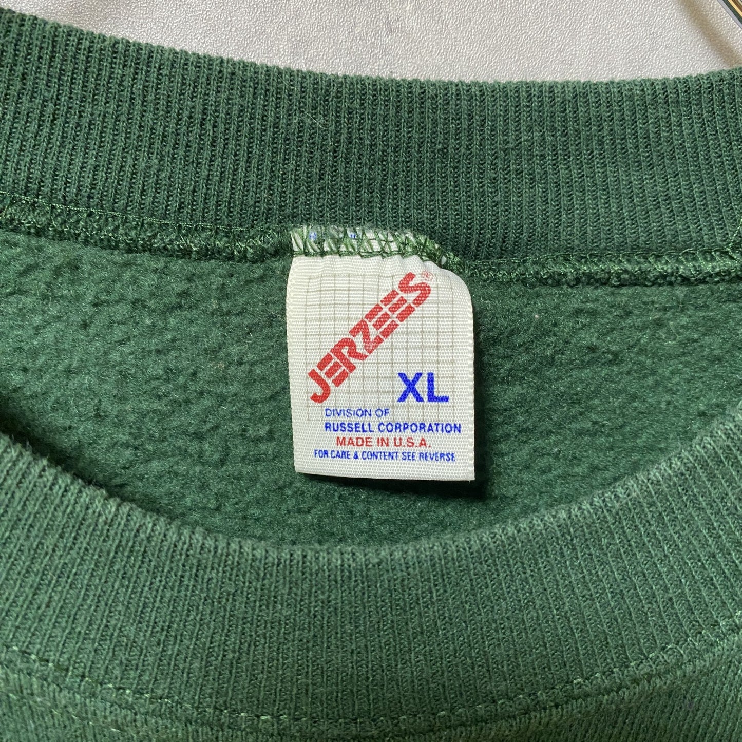 古着 used JERZEES ジャージーズ 80s 長袖デザインプリントスウェット トレーナー 落ち葉 クルーネック XLサイズ