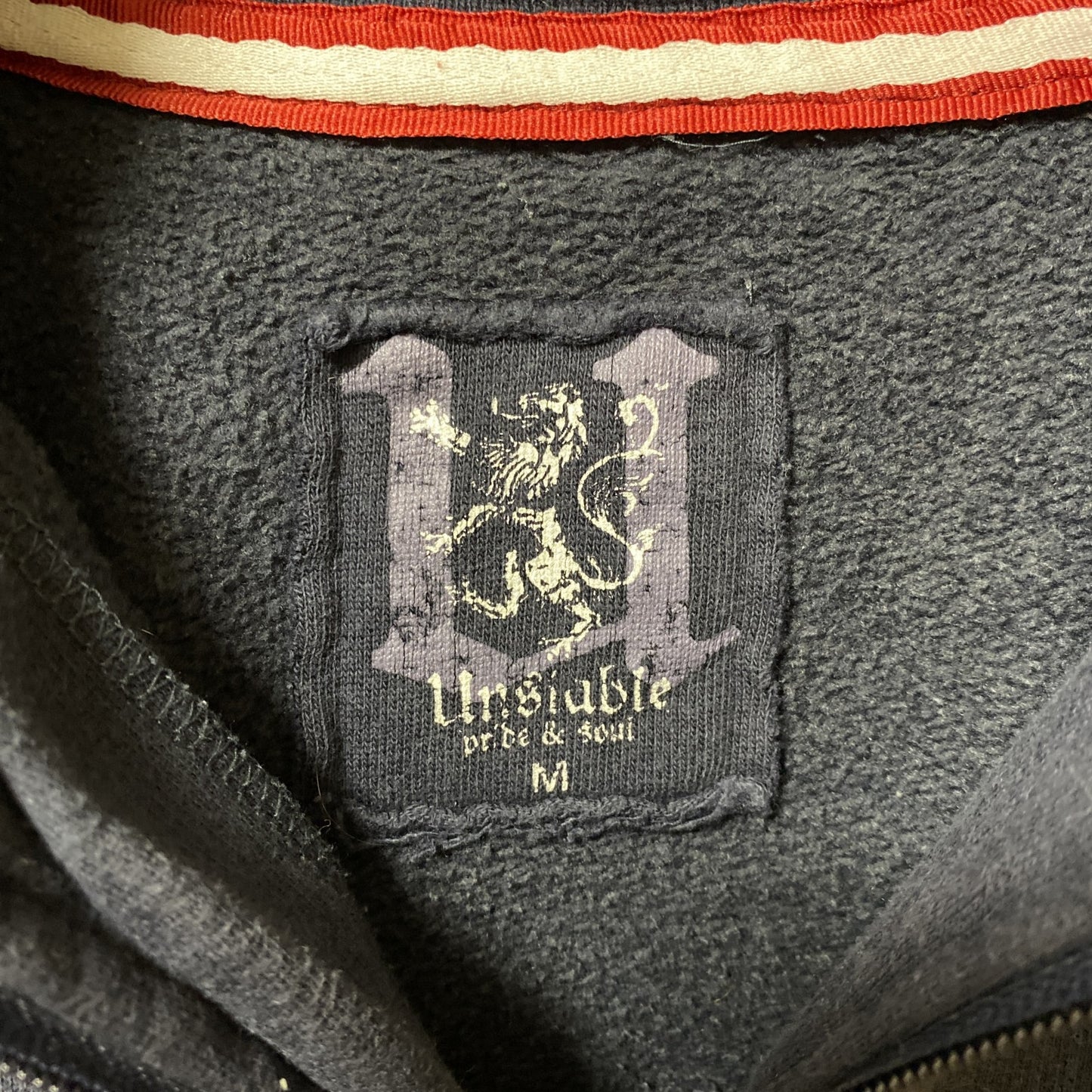 古着 used PRIDE&SOUL 長袖ジップアップスウェット トレーナー ワッペン フルシップ ハイネック ポケット Mサイズ