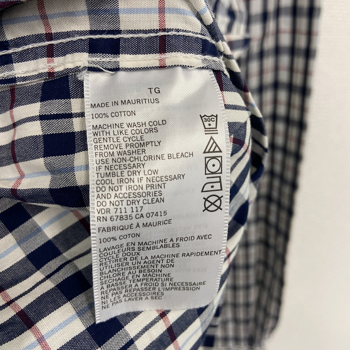 NAUTICA ノーティカ 長袖ボタンダウンシャツ チェック柄 マルチカラー 紺 ネイビー XLサイズ
