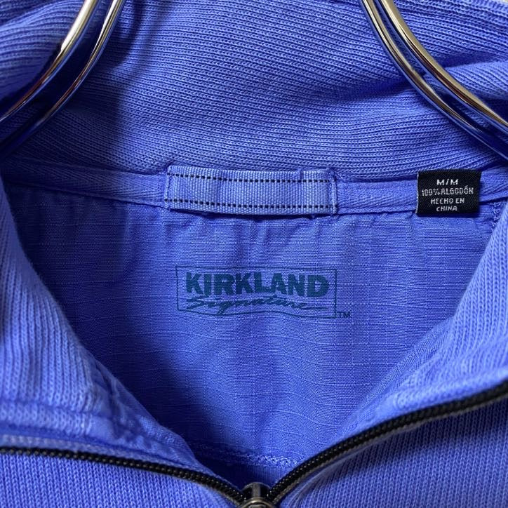 古着 used KIRKLAND カークランド 長袖ハーフジップスウェット トレーナー ブルー 無地 ハイネック 秋冬服 Mサイズ