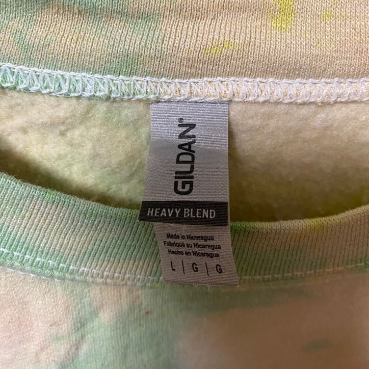 古着 used GILDAN ギルダン 長袖スウェット トレーナー タイダイ柄 デザイン クルーネック 秋冬服 Lサイズ