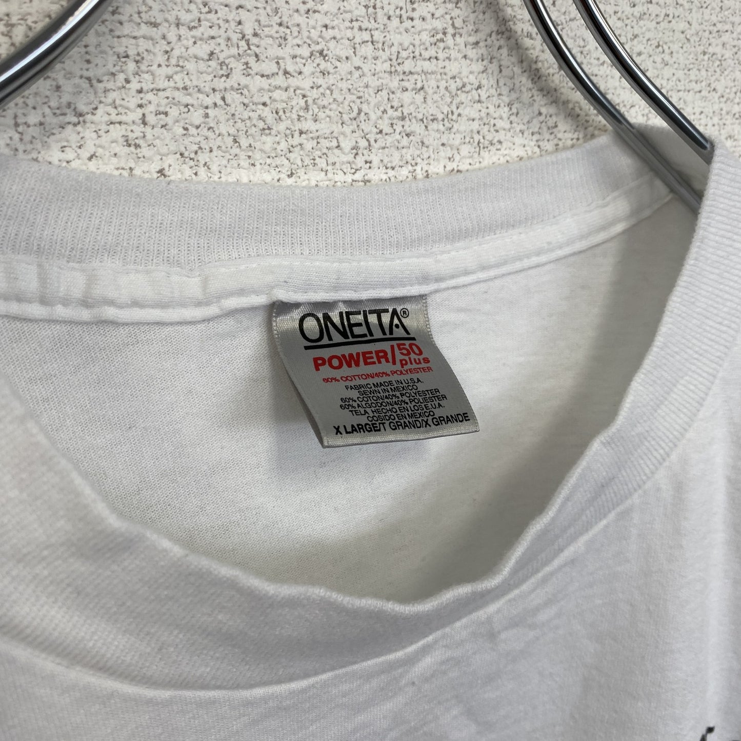 90s ONEITA オニータ 半袖プリントTシャツ ヴィンテージ シングルステッチ 白 ホワイト XLサイズ
