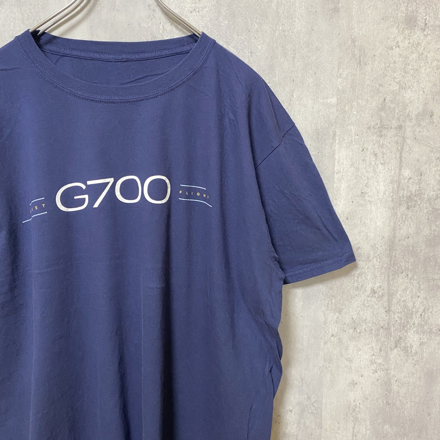 古着 used 半袖クルーネックプリントTシャツ バックプリント ネイビー ビッグシルエット オーバーサイズ XLサイズ