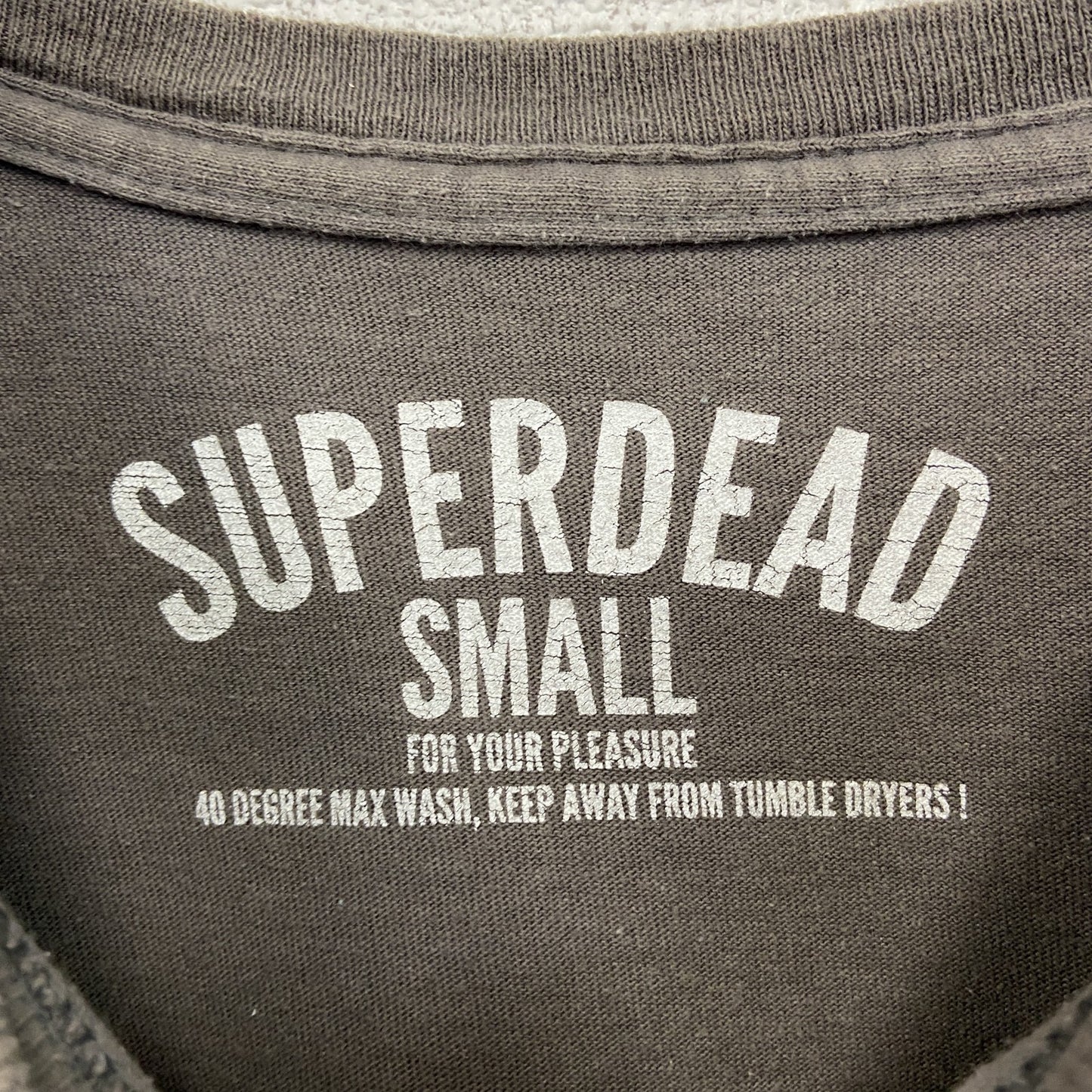 SUPERDEAD 半袖プリントアニマルTシャツ マウス 酔っ払いネズミ 車 茶色 ブラウン Sサイズ