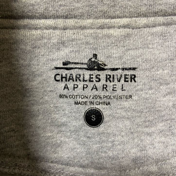 CHARLESRIVER ハーフジップスウェット/トレーナー ワンポイント 刺繍ロゴ ハイネック 霜降りグレー Sサイズ