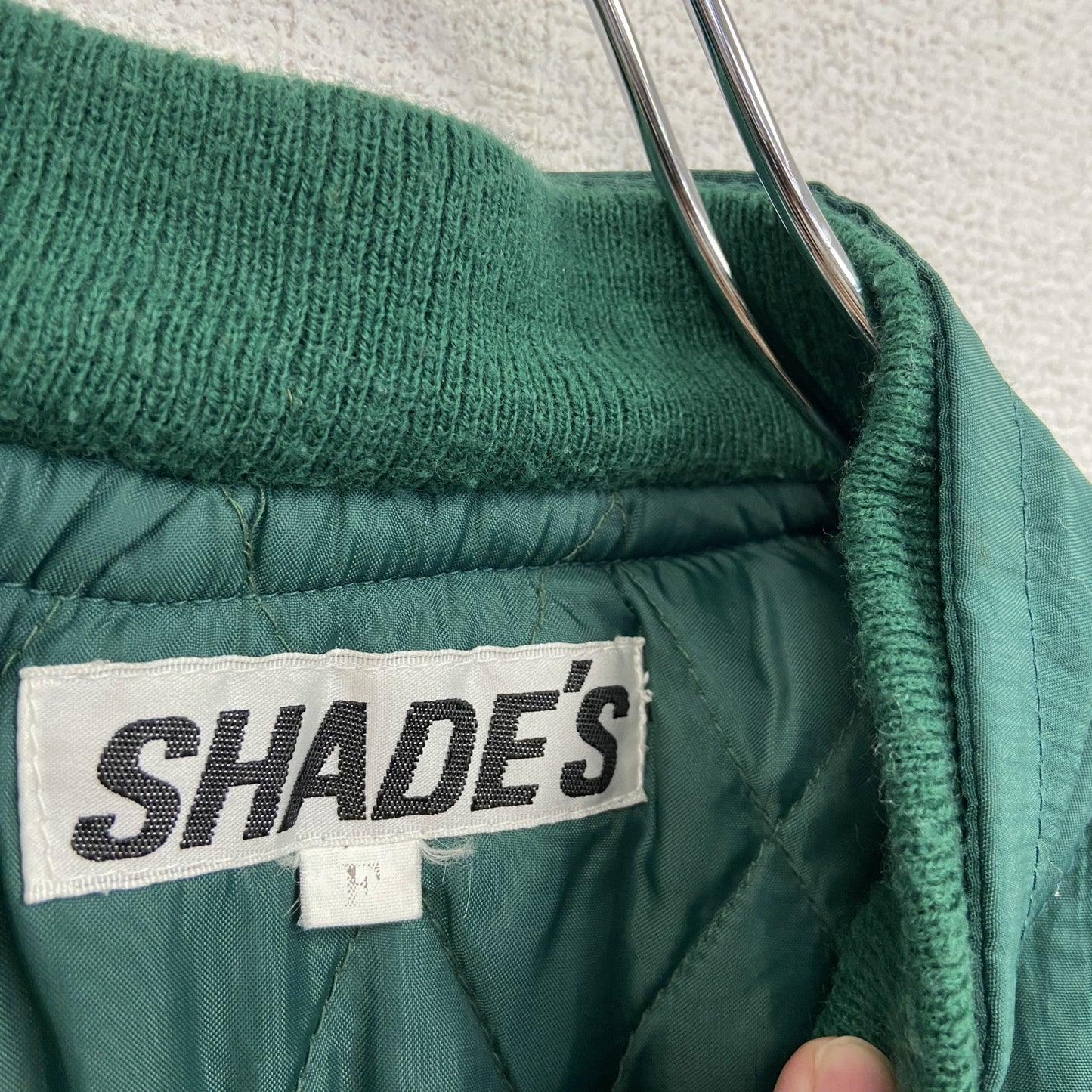 90s~ SHADE'S シェード フライトジャケット/MA-1 フルジップナイロンジャケット 緑 グリーン Fサイズ