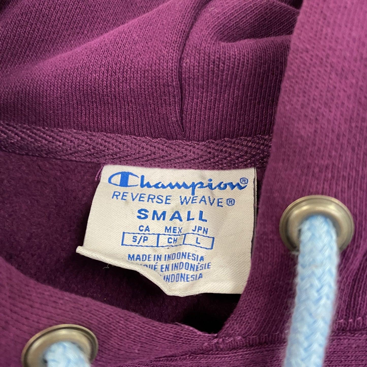 Champion チャンピオン リバースウィーブ スウェットパーカー/フーディー チェック柄 紫 パープル Sサイズ