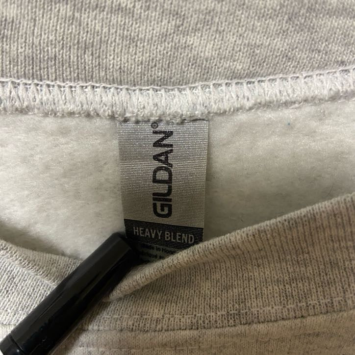 古着 used GILDAN ギルダン 長袖花柄プリントスウェット トレーナー クルーネック グレー 秋冬服 Mサイズ