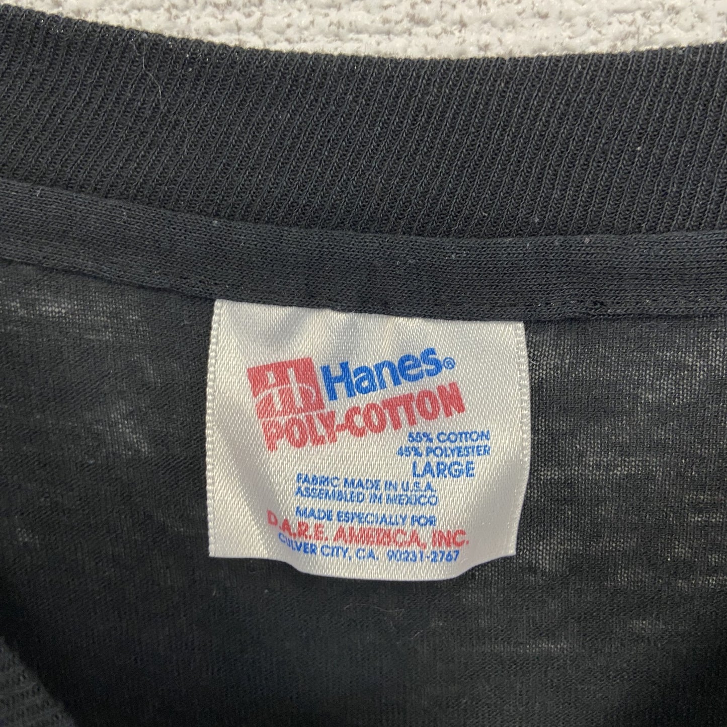 古着 used Hanes ヘインズ 半袖プリントTシャツ 90s 黒 シングルステッチ レトロ US製 クルーネック Lサイズ