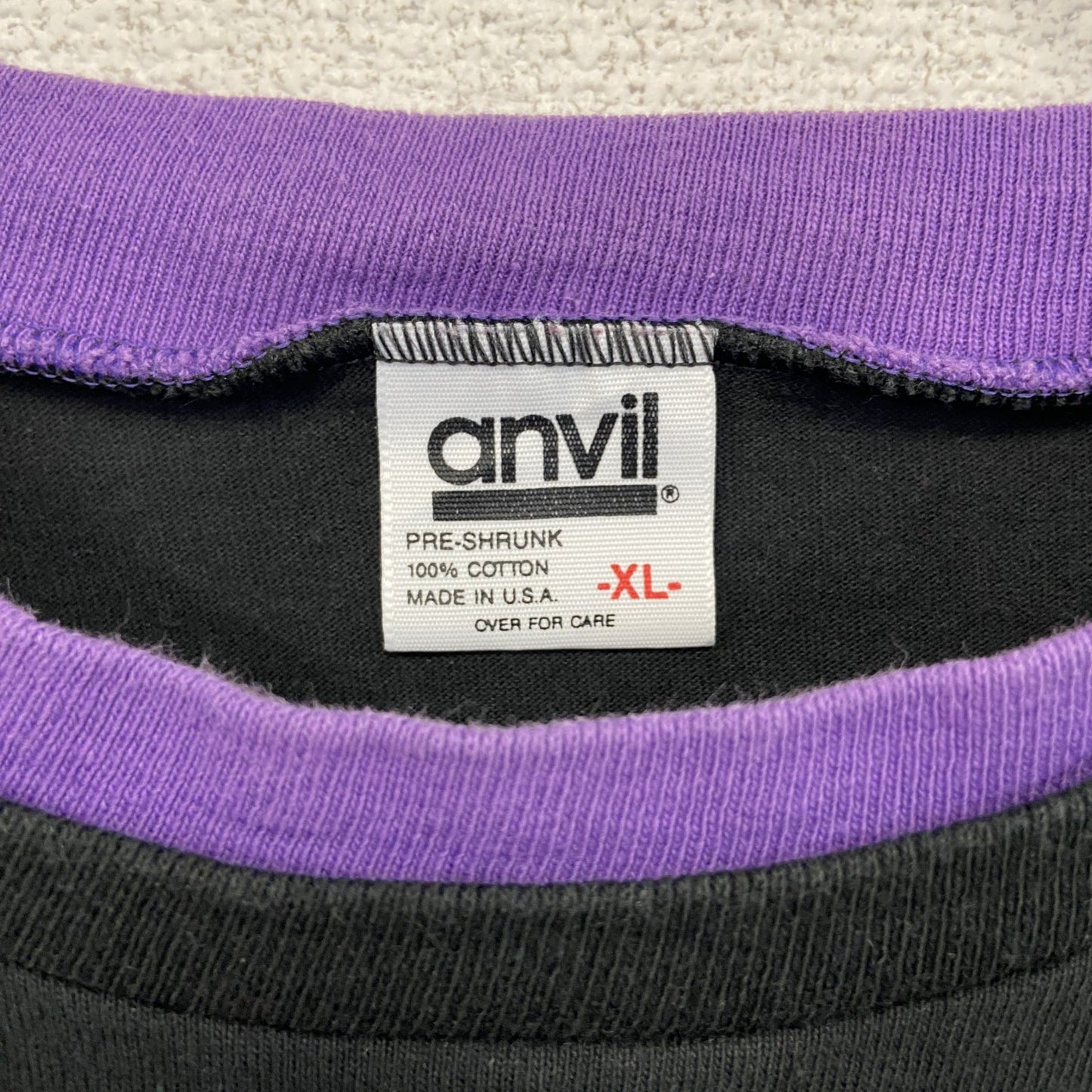 古着 used 90s anvil アンヴィル 半袖刺繍デザインTシャツ ローズ 薔薇 ヴィンテージ 黒 ブラック XLサイズ