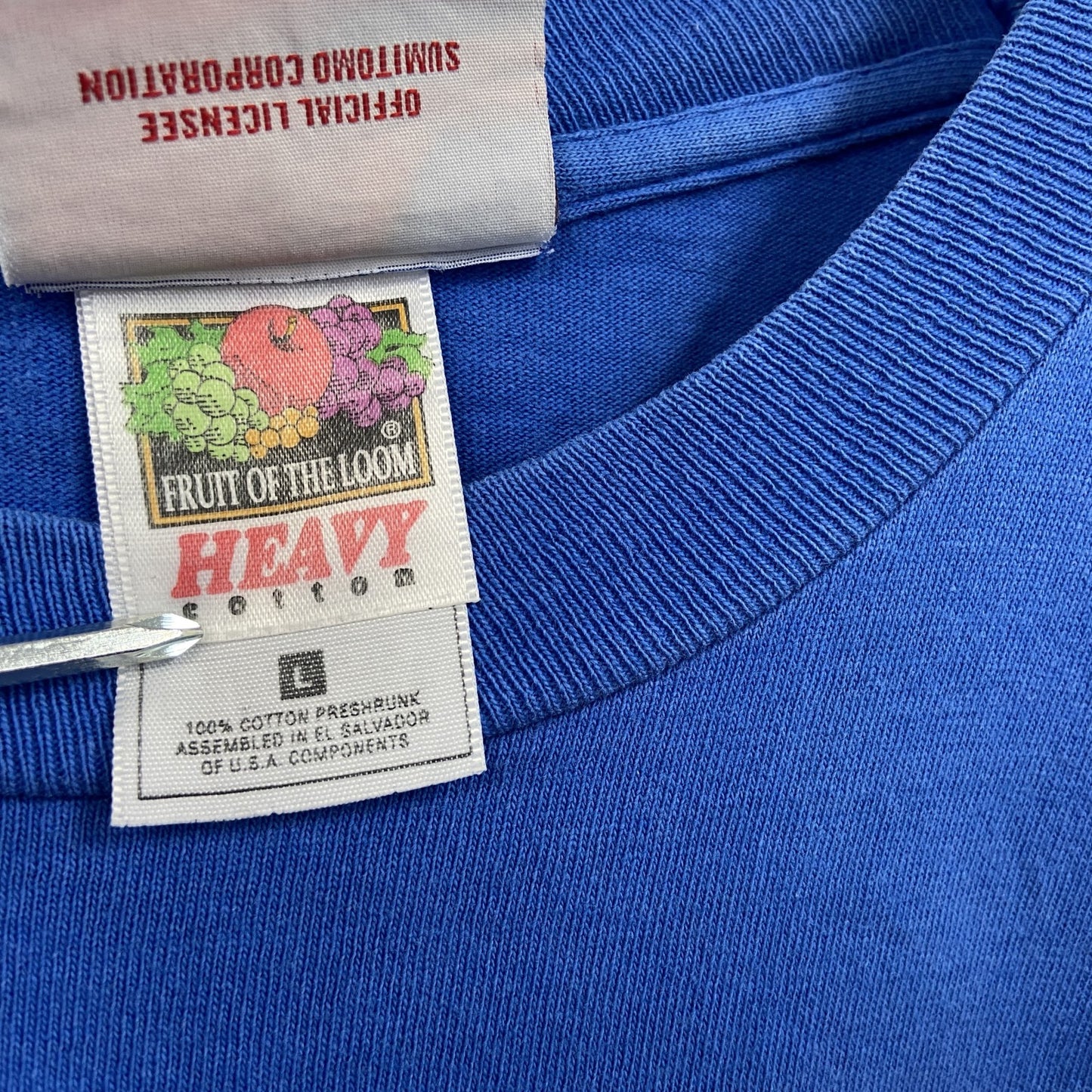 00s FRUIT OF THE LOOM サミーソーサ シカゴカブス 半袖プリントTシャツ 青 ブルー Lサイズ