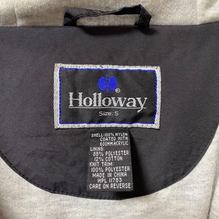 古着 used Holloway ホロウェイ 長袖ワンポイント刺繍マウンテンパーカー アウター 星 黒 ブラック Sサイズ