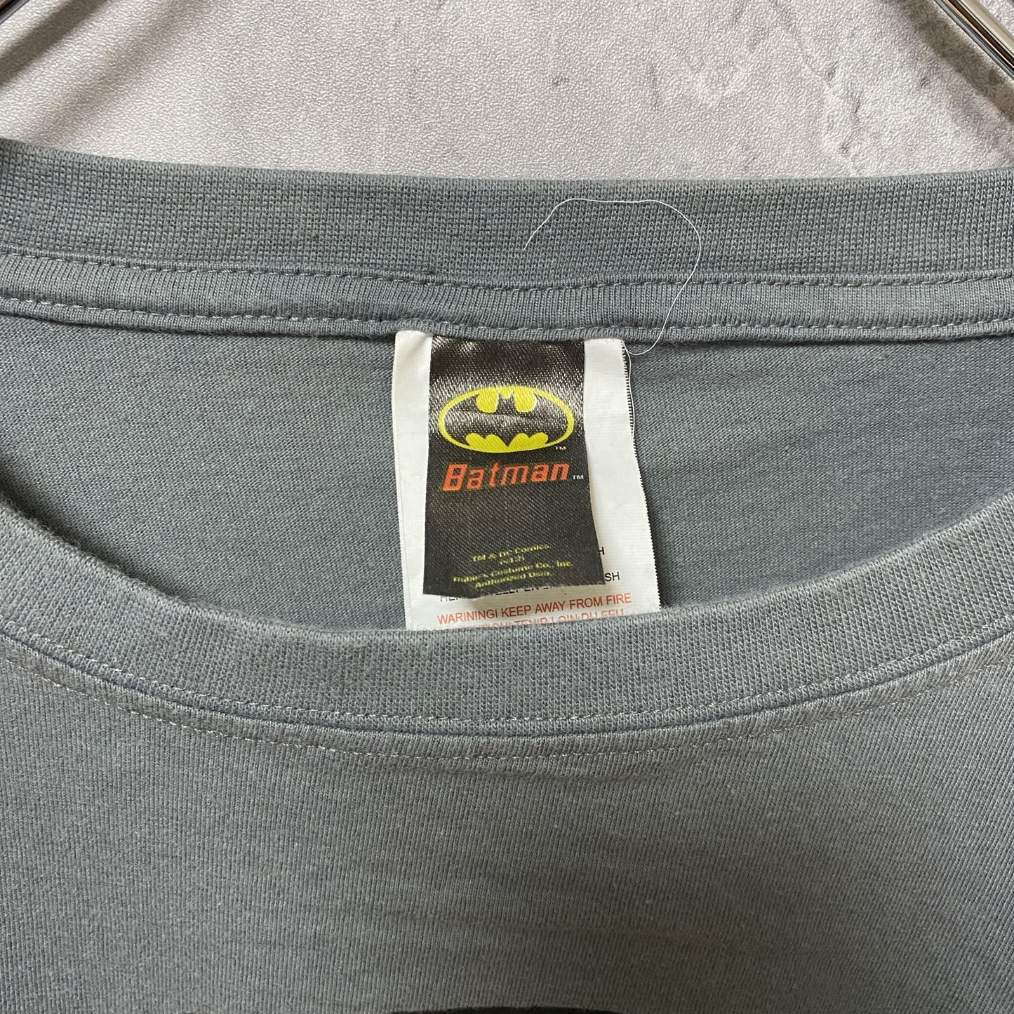 古着 used MARVEL BATMAN バットマン 半袖プリントTシャツ グレー マジックテープ ビッグシルエット XLサイズ