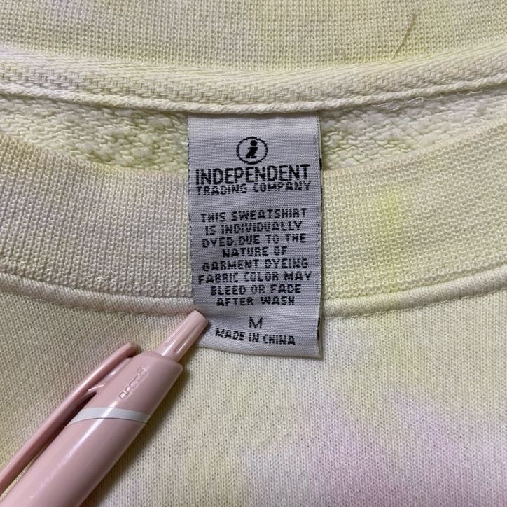 古着 used INDEPENDENT 長袖タイダイ柄プリントスウェット トレーナー アイオワシティ マルチカラー Mサイズ